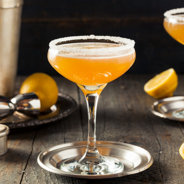 Sidecar cocktail with cognac