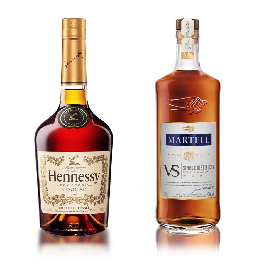 Hennessy VS cognac and Martell VS cognac