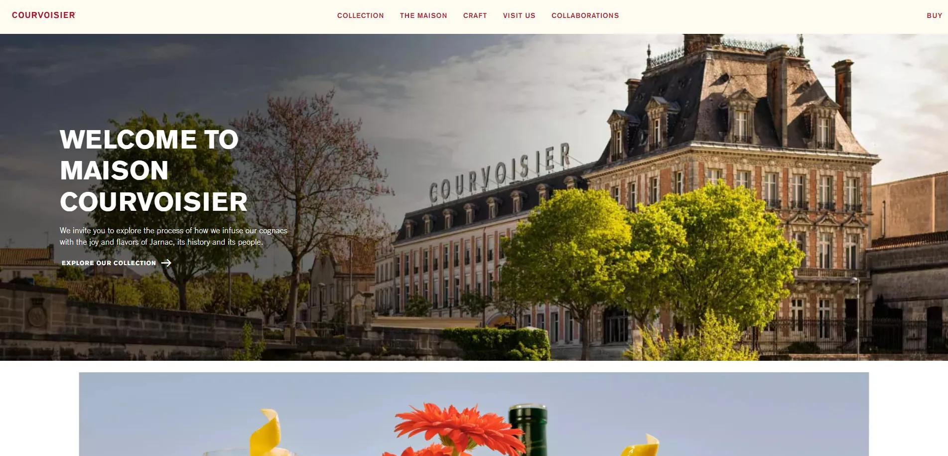 Courvoisier website homepage