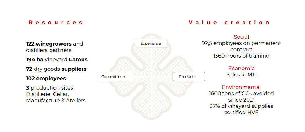 Camus cognac resources and value creation